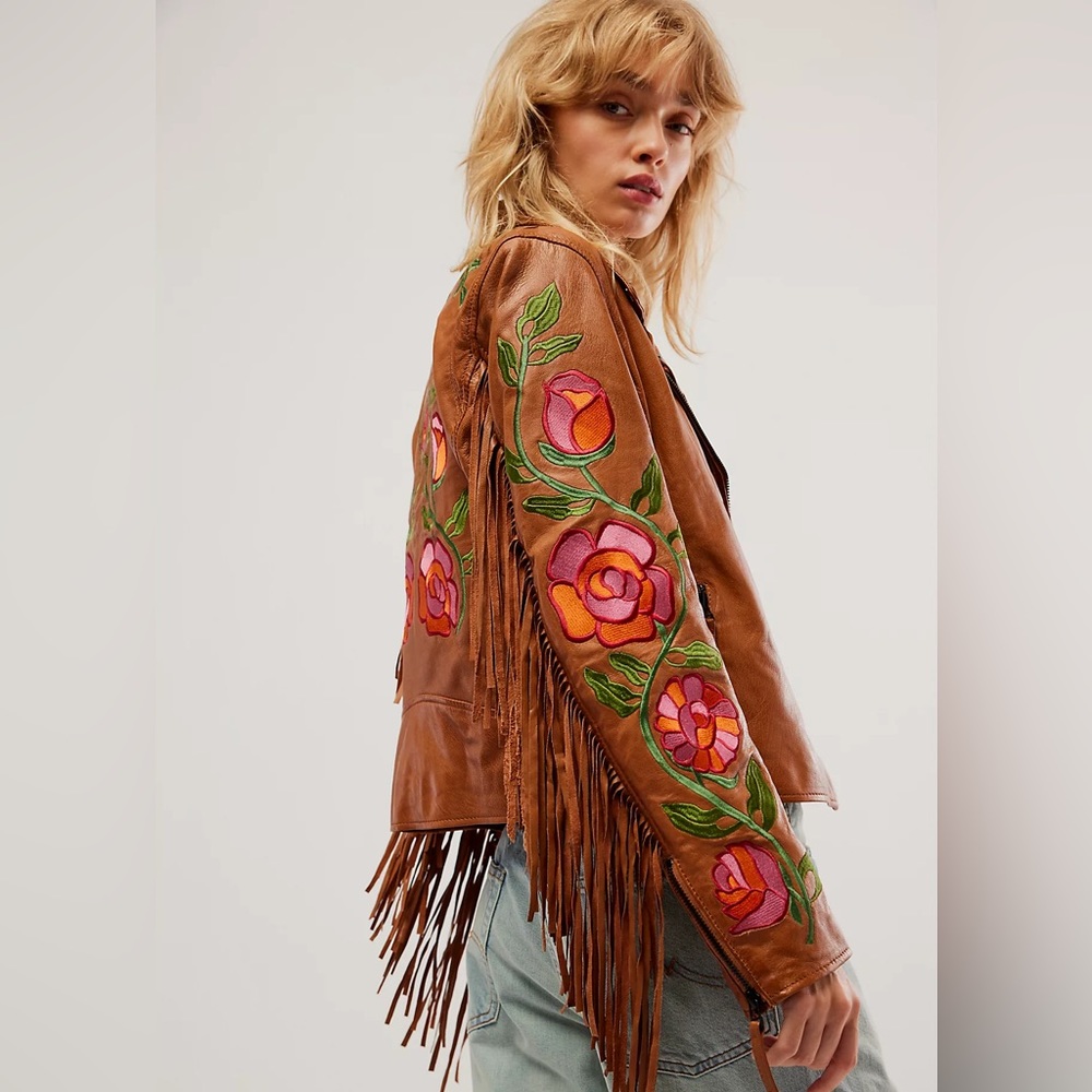 NWT FP X Mauritius Crissy Floral Fringe Jacket - Picture 2 of 7